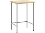 Vidaxl Tavolino Angolare Grigio 55 X 55 X 85 Cm Acciaio E Legno Di Alta Qualità