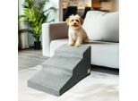 Wisfor Gradini Per Cani A 3 Gradini, Rampa Antiscivolo Per Animali Domestici, Rivestimento Rimovibile, Gradini Per Cani Con Spugna Ad Alta Densità
