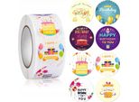 Adesivi Decorativi Etichette Autoadesive Birthday In Rotolo Da 500 Pezzi