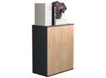 Cassettiere E Credenze Dalosa Antracite / Miele Di Quercia A. 73 X L. 60 X P. 32 Cm