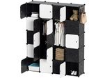 Jopassy Armadio Fai Da Te 20 Scomparti A Innesto Sistema Di Scaffalatura Armadio Combinato A Innesto Con Porta 175X140X35Cm Resistente All'acqua E Alla Polvere