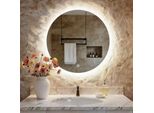 S'afielina Specchio Da Bagno A Led Specchio Rotondo Da Parete Con Interruttore A Sfioramento, Bianco Freddo 6500K 50 Cm