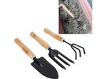 3Pcs/Set Manico Di Legno Mini Strumento Per Il Giardinaggio In Vaso Pala Da Giardinaggio Rake Fork Set Per Piante Da Appartamento In Vaso