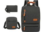 Zaino Laptop Per Donne Uomini 3Pcs Zaino Set Zaino Laptop Borsa Tracolla Piccola Tasca Per Viaggio Scuola Lavoro College