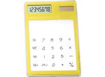Calcolatrice A Energia Solare, Touchscreen, Display Lcd A 8 Cifre, Portatile, Trasparente, Per Ufficio, Scuola, Casa, Giallo