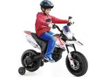 COSTWAY Aprilia Elektro Motorrad Kinder, 12V Kindermotorrad mit Stützrädern & Musik & Scheinwerfer, für Kinder 3 - 8 Jahren (Weiß)