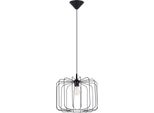 Lampada A Sospensione Skaar Nero 1Xe27 15W Acciaio 91X34.5X34.5Cm Sollux Lighting