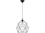 Lampada A Sospensione Triom 30 Nero 1Xe27 15W Acciaio 100X33X33Cm Sollux Lighting