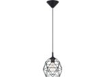 Lampada A Sospensione Triom 20 Nero 1Xe27 15W Acciaio 85X20X20Cm Sollux Lighting