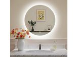 S'afielina Specchio Da Bagno A Led Specchio Rotondo Da Parete Con Interruttore A Sfioramento, Bianco Freddo 6500K 60 Cm
