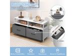 Cassettiera Con 2 Cassetti Mobile Contenitore Con Ripiani A Giorno 100 X 30 X 53 Cm