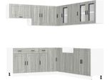 Vidaxl Set Di Armadietti Da Cucina Da 11 Pezzi Porto Grey Sonoma In Materiale Ligneo