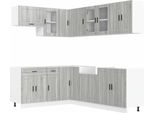 Vidaxl Set Di Armadietti Da Cucina Da 11 Pezzi Porto Grey Sonoma In Materiale Ligneo