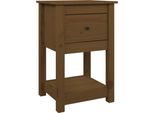 Syfax™ Comodino Marrone Ambra 40X35X61,5 Cm In Legno Massello Di Pino