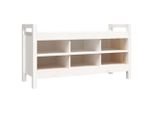 Syfax™ Panca Da Ingresso Bianca 110X40X60 Cm In Legno Massello Di Pino