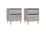 Syfax™ Comodino 2 Pz Grigio Sonoma 40X35X50 Cm