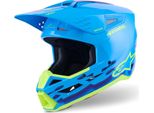 Alpinestars S-M3 Force Motocross Helm, Blau/Gelb, S (55/56)