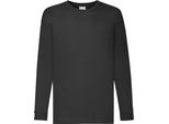 Maglietta Fruit Of The Loom Per Bambini, Manica Lunga BC324 (7-8 Anni (128)) (Nero)