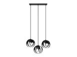 Lampada A Sospensione Tulos 3L Nero 3Xe27 15W Acciaio 117X16X50Cm Sollux Lighting