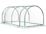 Serra - Serra In Plastica - Dimensioni 200×100×80 Cm - Telaio In Acciaio, Telo In Plastica - Impermeabile - Con Porta - Bianco