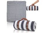 Tolletour Coperta Da Picnic Coperte Coperta Da Spiaggia Lavabile 200X200Cm Xxl Isolante Termico Impermeabile Resistente Alla Sabbia Con Maniglia Per Il Trasporto Coperta Da Campeggio Blu