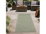 Tappeto Moderno Per Interni Ed Esterni Con Motivo A Fiocco In Verde Dimensioni - 80 X 150 Cm