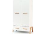 AT4 - Armadio Bambini 2 Ante E 1 Cassetto Canaille Legno - Bianco/Faggio