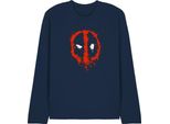 Deadpool - Maglietta Da Uomo/Donna Unisex, Logo, Manica Lunga TV28596 (Xxl) (Navy)