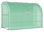 Serra Outsunny Con Finestra A Ripiani, Serra In Pellicola D'acciaio Resistente All'inverno, Serra A Muro Per Balcone, Giardino, Casa Del Pomodoro 300X150X213Cm Serra Del Pomodoro Per Ortaggi Fiori Piante Verde