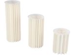 Decorazioni Per Matrimoni - Colonna Floreale - Set Da 3 - Altezza 40/60/80 Cm - Pieghevole In Carta - Con Coperchio In Acrilico - Bianco