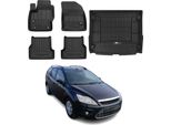 Omac Set Di Tappetini E Fodere Per Il Bagagliaio Per Ford Focus Mk2 2004-2011 Gomma Turnier