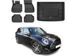 Set Di Tappetini E Fodere Per Bagagliaio Omac Per Mini Clubman 2014-2025 In Gomma Nera 5X