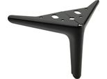 Elegante Gamba Metallica Per Mobili In Nero Opaco, Altezza 12 Cm, Ideale Per Interni Moderni E Classici, Con Piedini Di Protezione.