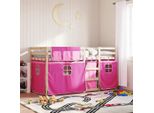 Syfax™ Letto A Castello Senza Materasso Rosa 90X200 Cm Legno Di Pino
