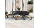 Syfax™ Set Divani Da Giardino 2Pz Con Cuscini Grigio Polyrattan Acacia