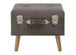 Syfax™ Sgabello Con Contenitore 40 Cm In Velluto Grigio