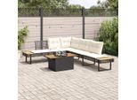 Syfax™ Set Divani Da Giardino 2 Pz Con Cuscini Nero Polyrattan Acacia