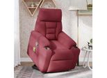 Syfax™ Poltrona Alzapersona Massaggio Reclinabile Rosso Vino Tessuto