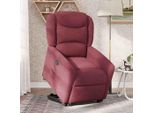 Syfax™ Poltrona Alzapersona Reclinabile Elettrica Rosso Vino Tessuto