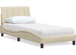 Syfax™ Letto Con Materasso Hanko Crema 90X200 Cm In Tessuto