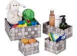 Set Di 4 Cestini Portaoggetti In Plastica