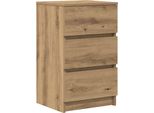 Syfax™ Comodino Con 3 Cassetti Rovere Artigianale 39X35X65 Cm