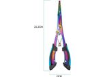 Inf Pinze Da Pesca Multifunzione Arcobaleno In Lega Di Titanio - Tagliafilo, Rimuovi Ami Blu