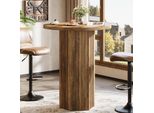 Tribesigns Tavolo Da Bar Rotondo, Altezza 100 Cm, Tavolo Alto In Stile Rustico, Tavolino Da Cocktail In Legno Ad Altezza Bancone Per Sala Da Pranzo, Cucina, Soggiorno, Marrone Rustico