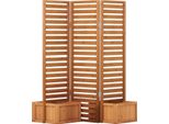 Costway Fioriera Rialzata Con Protezione Visiva, Graticcio Ribaltabile, 2 Vasche Con Fori Di Drenaggio, Graticcio Da Giardino In Legno Per Piante Rampicanti Naturale