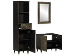 Syfax™ Set Mobili Da Bagno 3Pz In Legno Massello Di Mango