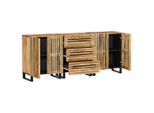 Syfax™ Credenze 3 Pz 60X34X75 Cm In Legno Massello Di Mango Grezzo