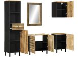 Syfax™ Set Mobili Da Bagno 5 Pz In Legno Massello Di Mango