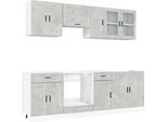 Syfax™ Set Mobili Da Cucina 8 Pz Porto Grigio Cemento In Truciolato