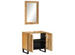Syfax™ Set Mobili Da Bagno 2Pz In Legno Massello Di Mango Grezzo